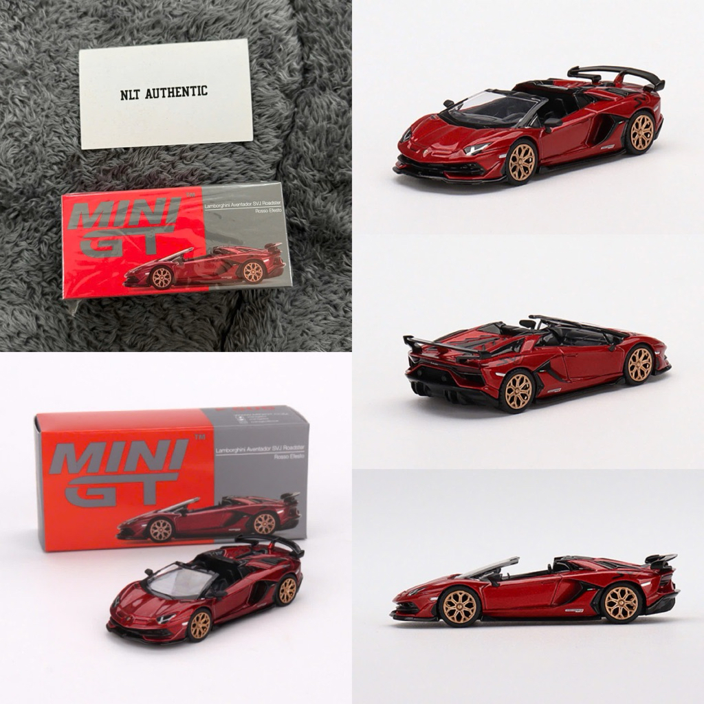 MiniGT Lamborghini Aventador SVJ Roadster Rosso Efesto (ซีลใหม่)