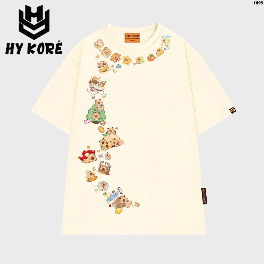 เสื้อยืด WIDE FORM HY LORÉ ICON CAPYBARA CAKE 1895 CUTE FUNNY กําลังมาแรงมาก