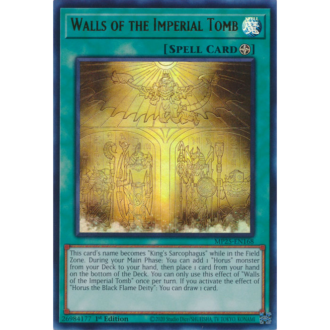YMS - [การ์ด Yugioh] - [TCG-UK] - MP25-EN168 - Walls of the Imperial Tomb - Ultra Rare 1st Edition