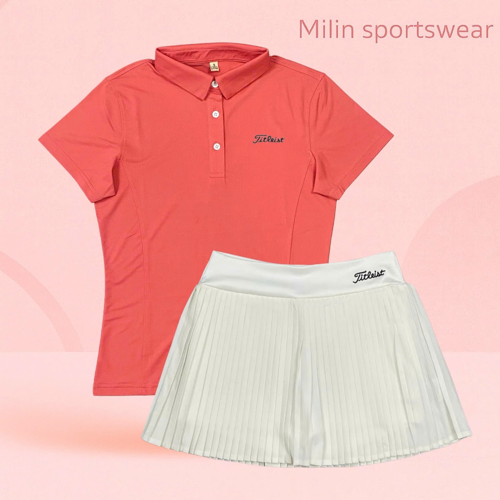 กระโปรงกีฬา ไทเทิลลิสต์ สําหรับ ลูกดอง แบดมินตัน เทนนิส กระโปรงจีบ 2 ชั้น + ปลอกคอผ้าแท้ - VTL05 + อ