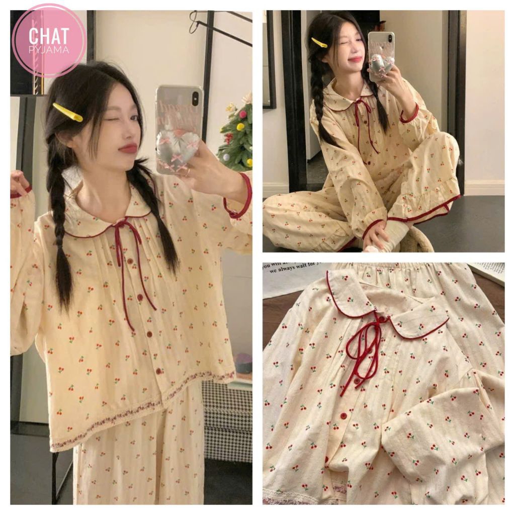 COOL, SOFT LONG LOTUS PYJAMA SET DD97