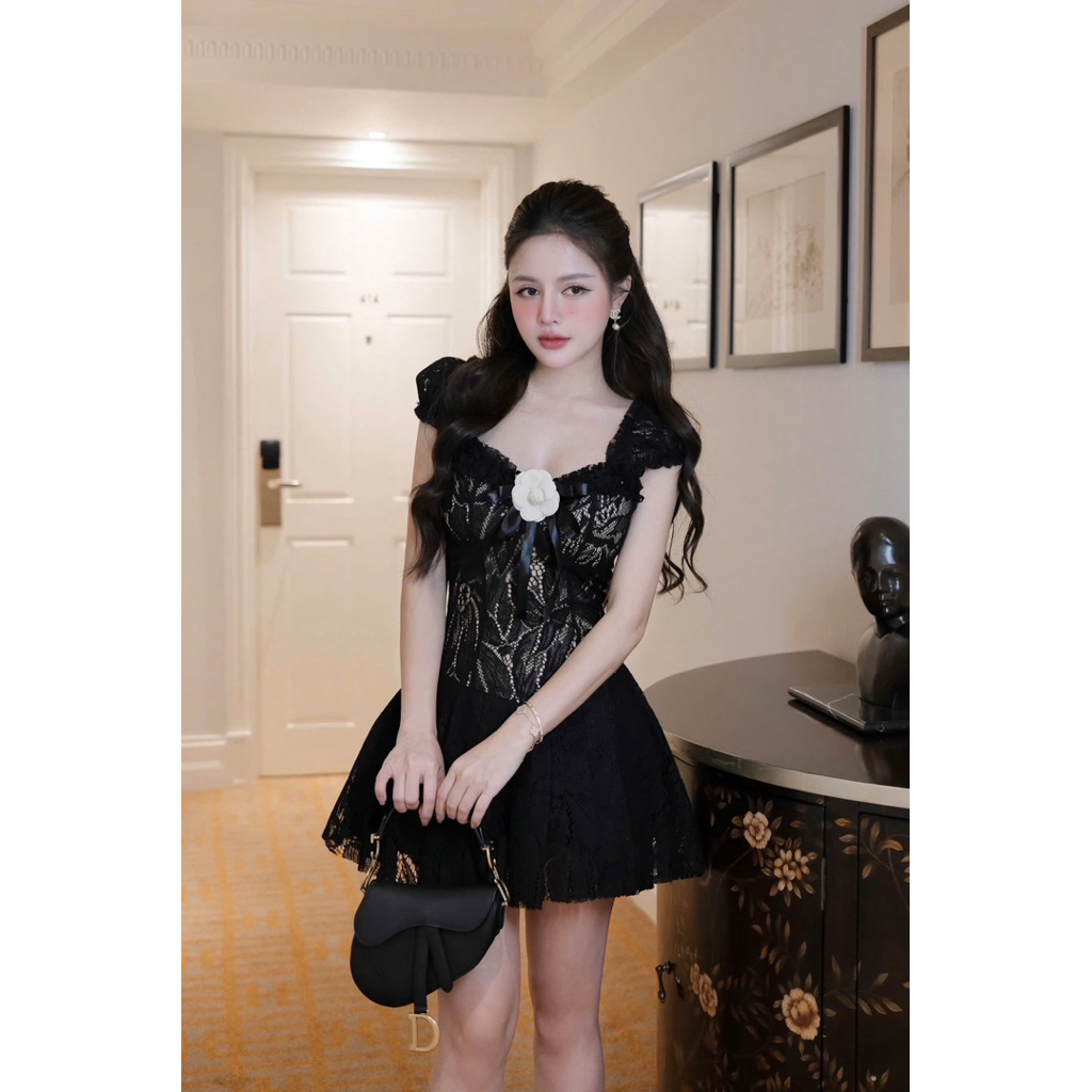 •Kingshopbeauty• Camellia Ladys Lace Dress L1 [T82]