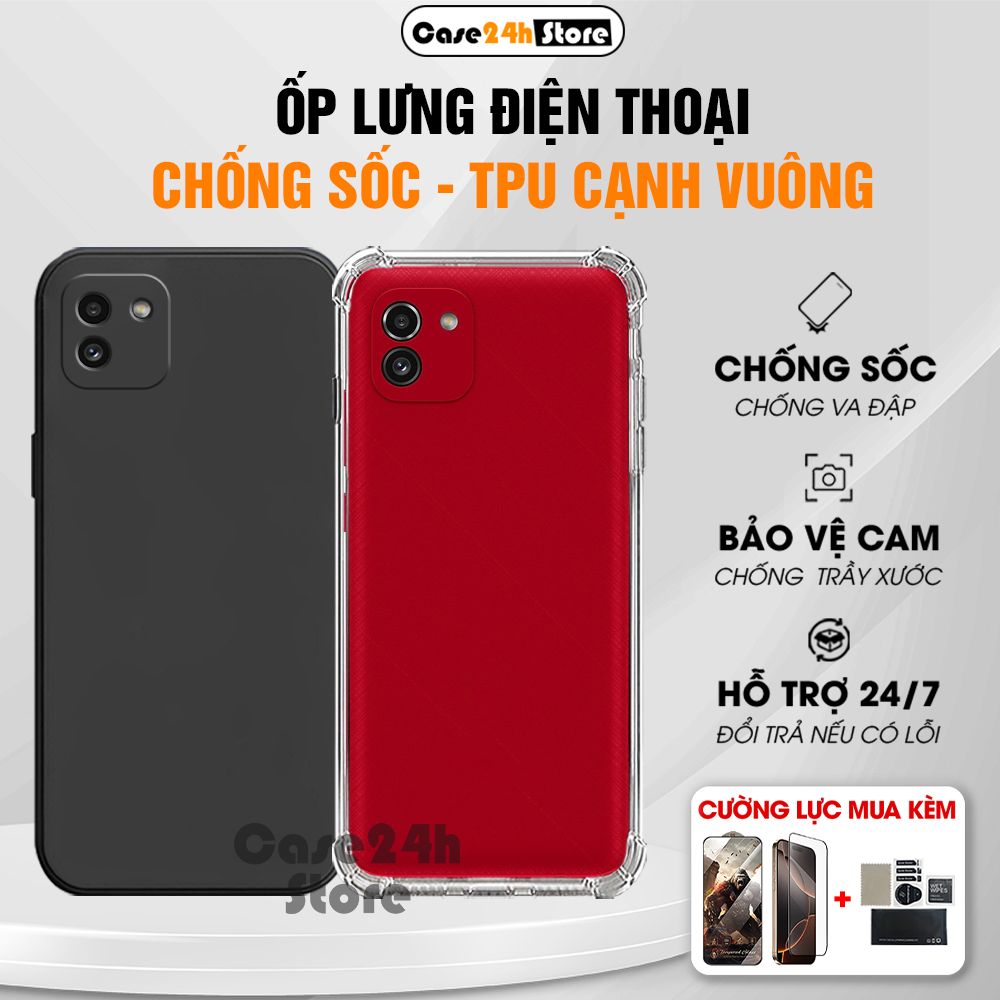 เคส Samsung A03, M03, A03S, A03 Core กันกระแทก 4 ด้าน ยืดหยุ่น ป้องกันกล้อง วัสดุซิลิคอน