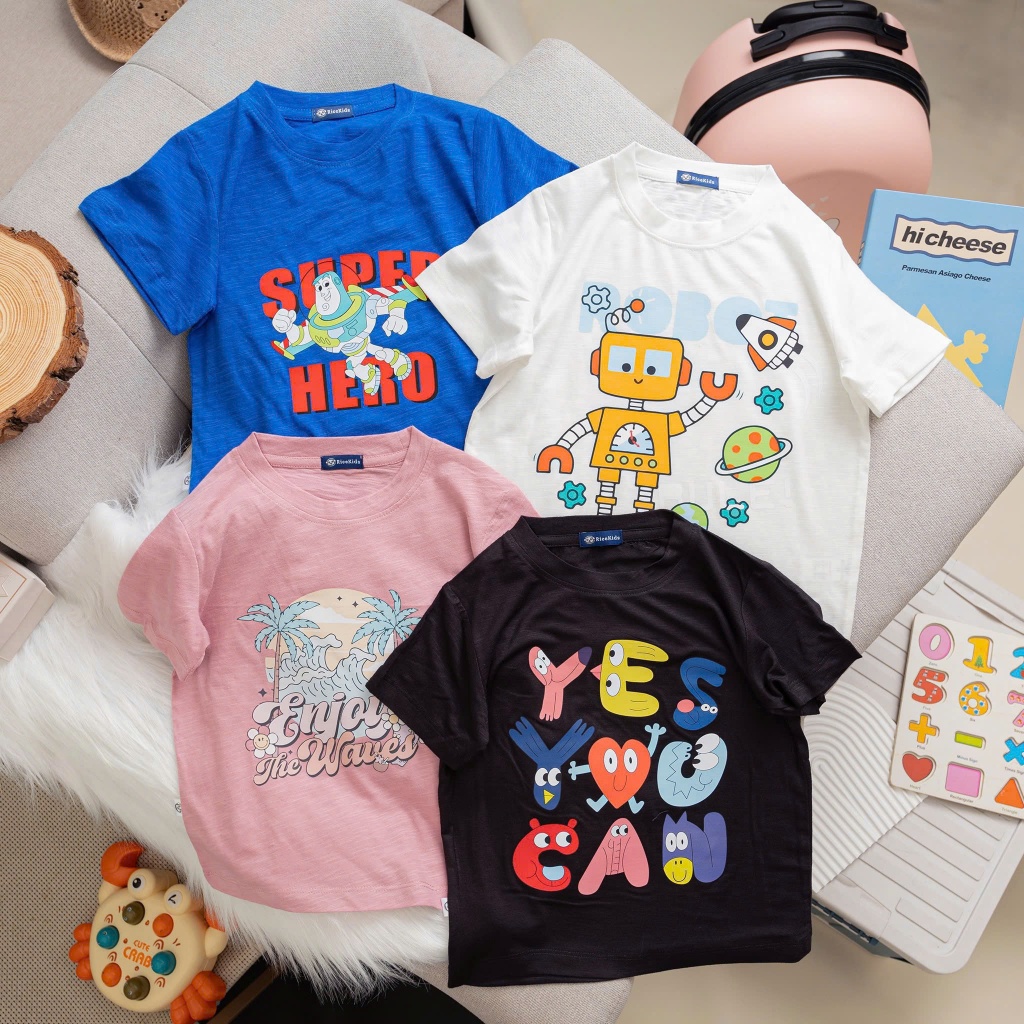 เสื้อยืดคอกลมสีพื้นสําหรับเด็กชายและเด็กหญิงเนื้อผ้าฝ้ายนุ่มลื่นเย็นยืด อัล901