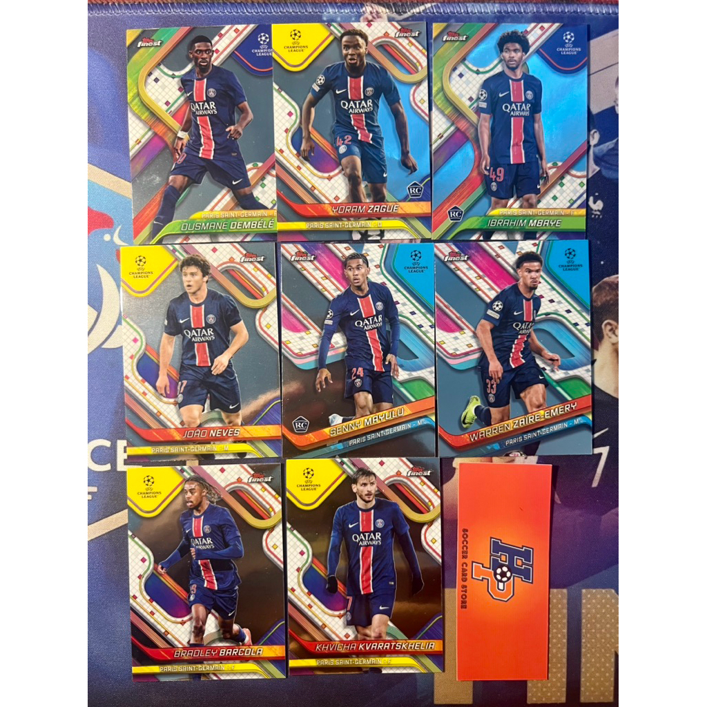 ชุด PSG Topps Finest UCL 2024/25 การ์ดฟุตบอล