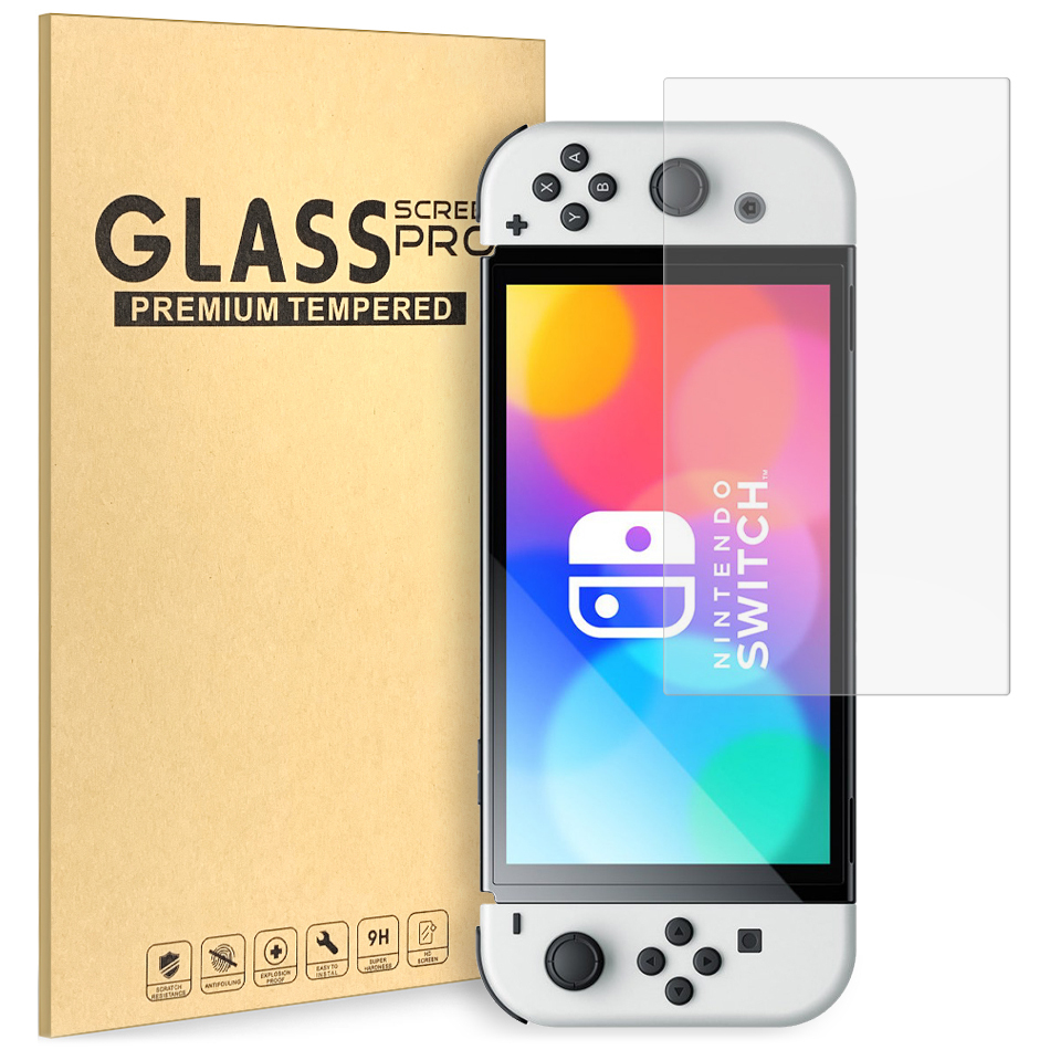 Nintendo Switch Oled กระจกเทมเปอร์ปกป้องหน้าจอ Nintendo Switch Oled ตัวป้องกันหน้าจอ Oled สติ๊กเกอร์