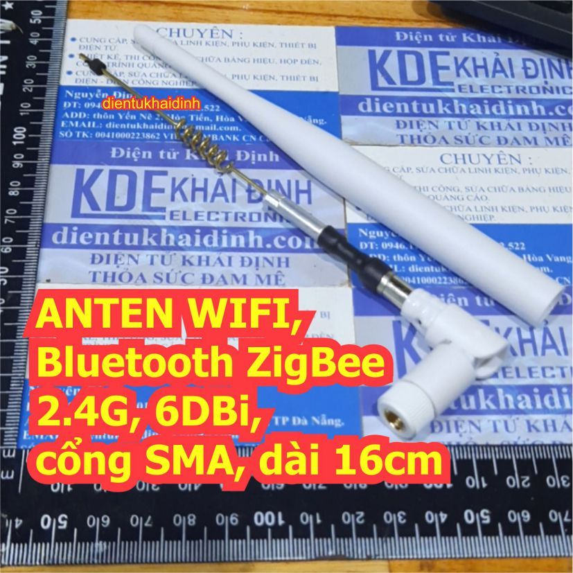ZigBee 2.4G 6DBi บลูทูธ WIFI ANTENNA เสาอากาศยาว 16 ซม. SMA พอร์ตชาย/หญิงพอร์ตหัว kde5355