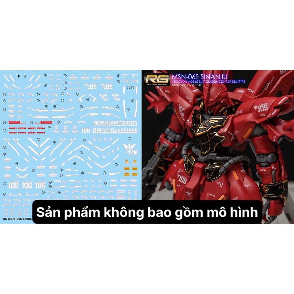 [Ghost] RG Sinanju Model Water Decal/Decal