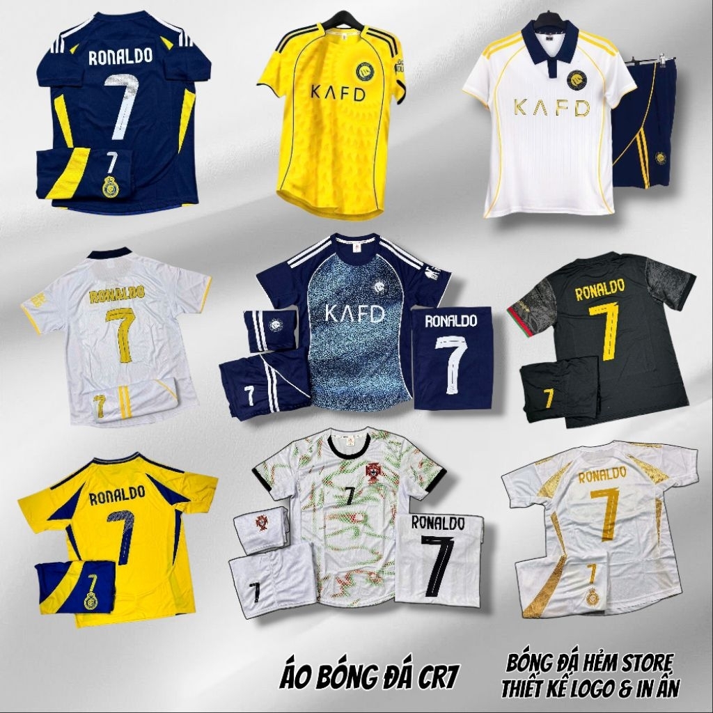 CR7 ชุดบอลสีน้ําเงิน เหลือง ขาว โรนัลโด้ เบอร์ เสื้อ 7 Sport Al Nasr