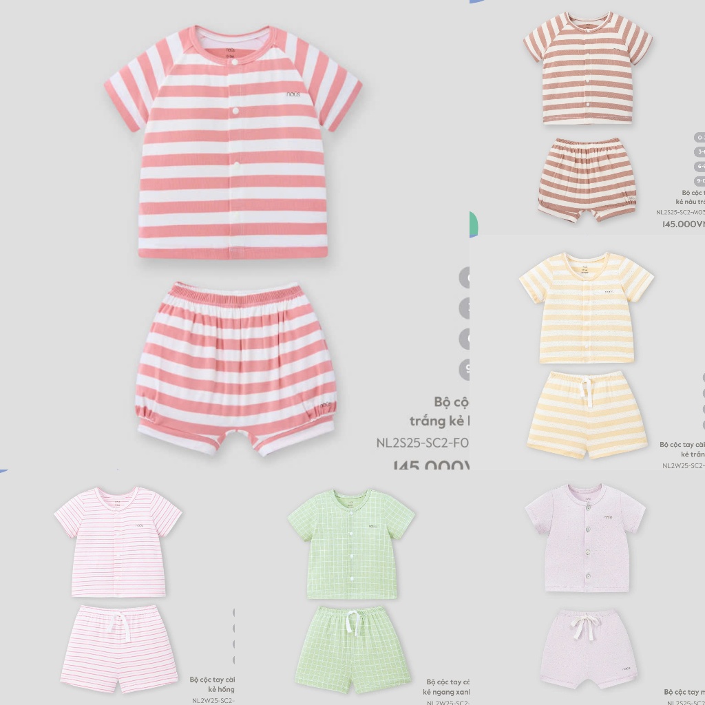 [Nous Mini 2025] - ชุดแขนกุดสําหรับเด็กชายและเด็กหญิง รุ่น 2025 - 0M 3M 6M 9M - MF03A - FT4C - NF12D