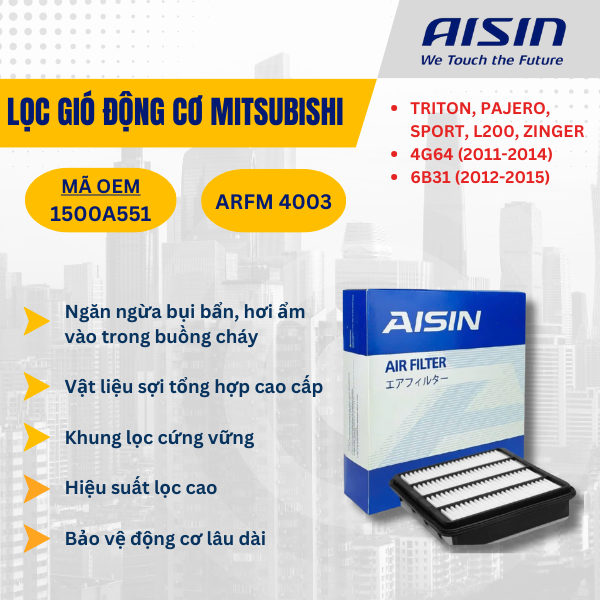 MITSUBISHI TRITON, PAJERO, SPORT, L200, ZINGER 4G64 ENGINE AIR FILTER (2011-2014) 6B31 (2012-2015)