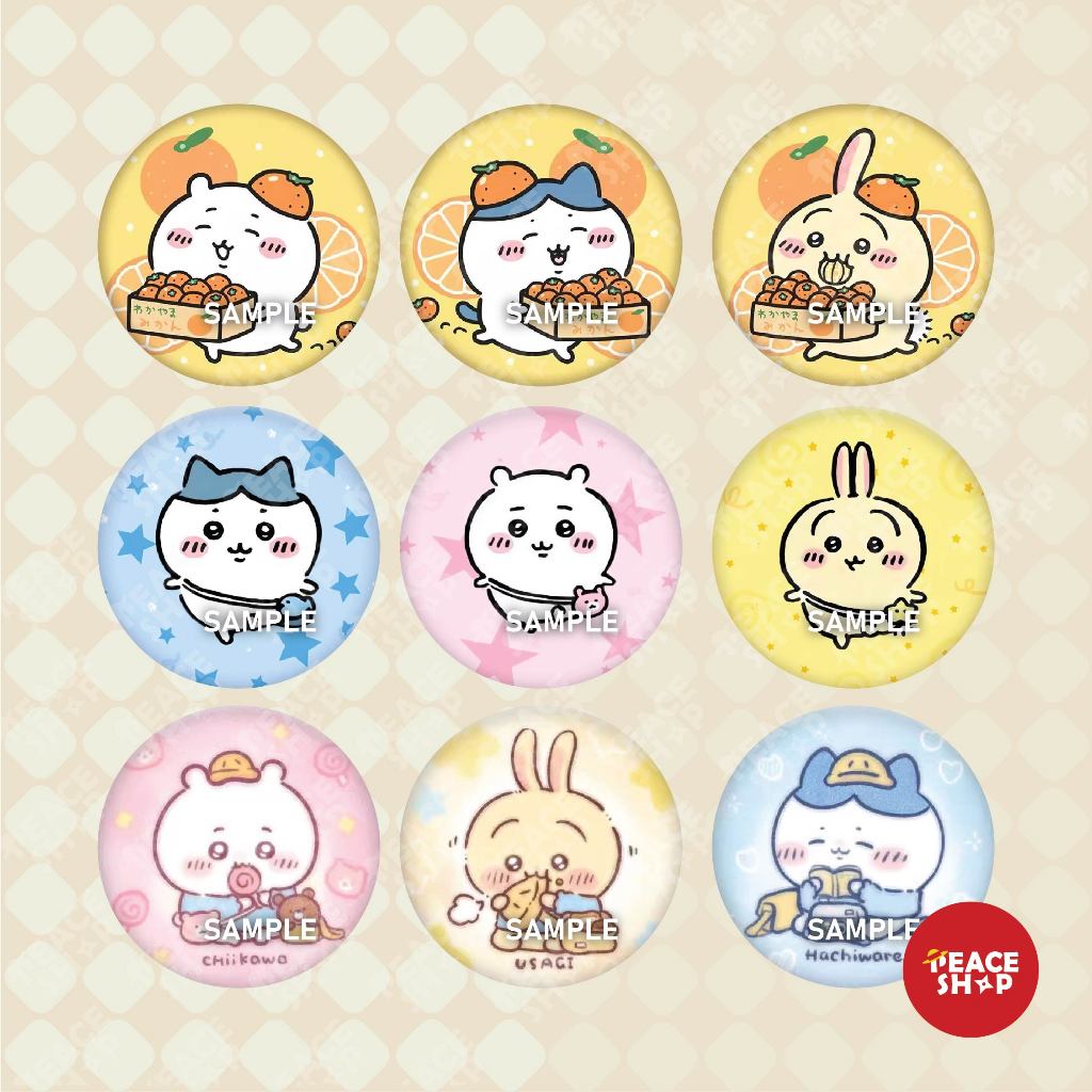 Chiikawa Glitter Badge อะนิเมะมังงะ Badge Hachiware Usagi Momonga Rakko HH159