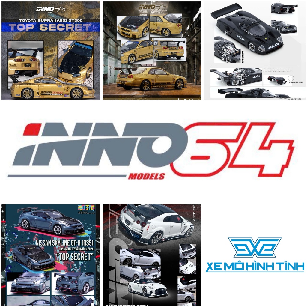 Inno Model Cars, Inno64 Models Assorted Scale 1:64 Ferrari F40, Nissan R32,R33,R34,R35, Toyota Supra