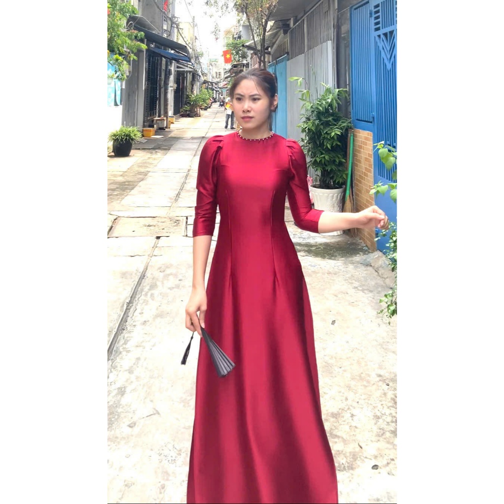 BIG SIZE 4X,5X PEARL SLEEVE SILK DRESS