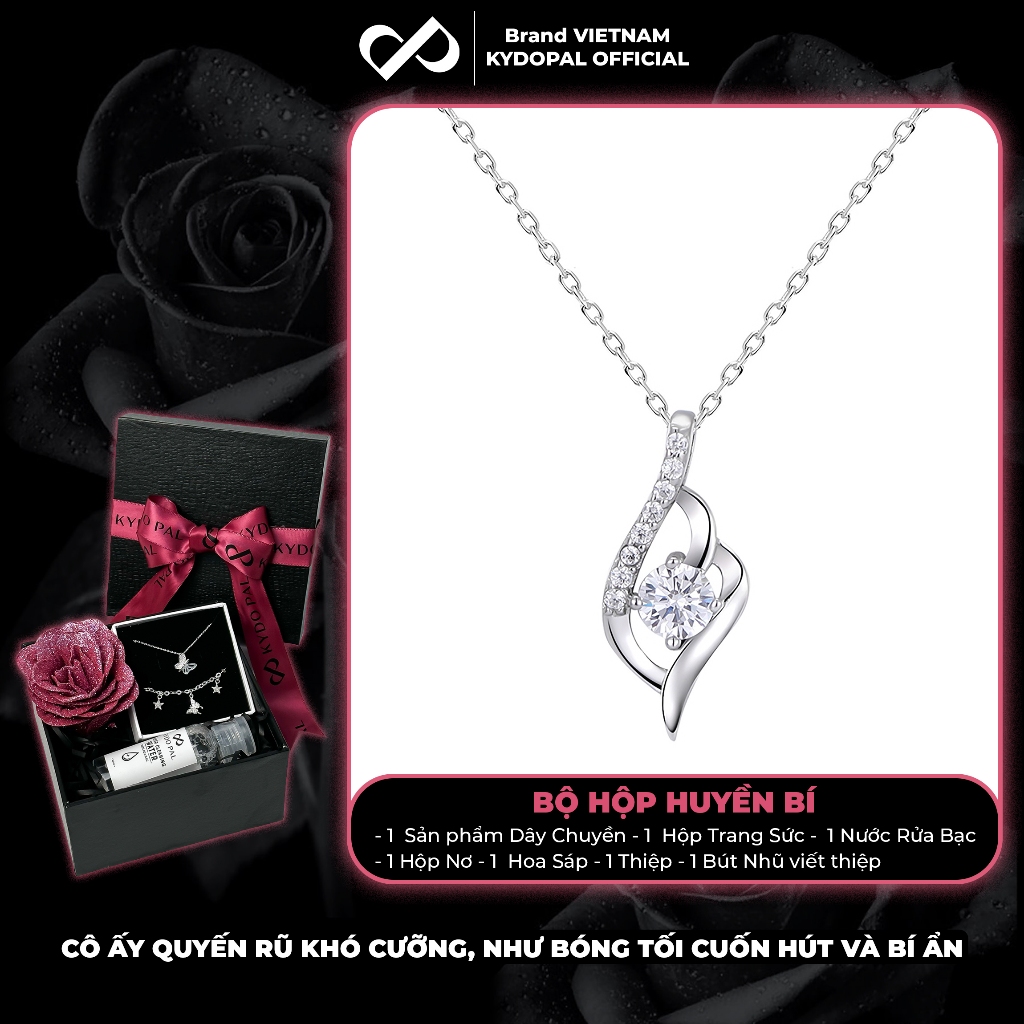 KYDOPAL s925 สร้อยคอเงินผู้หญิงทรงหยดน้ํา หินเล็กมีเสน่ห์และหรูหรา - PAL9C9C3