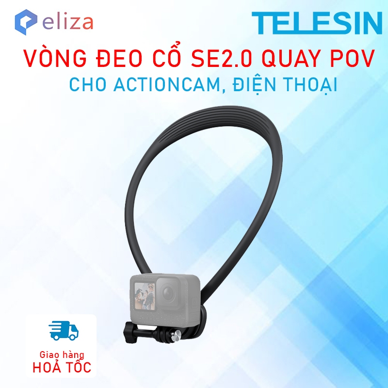 SE 2.0 POV สายคล้องคอสําหรับ Gopro / DJI Action / Insta360 / โทรศัพท์ - Telesin S2-HNB-09