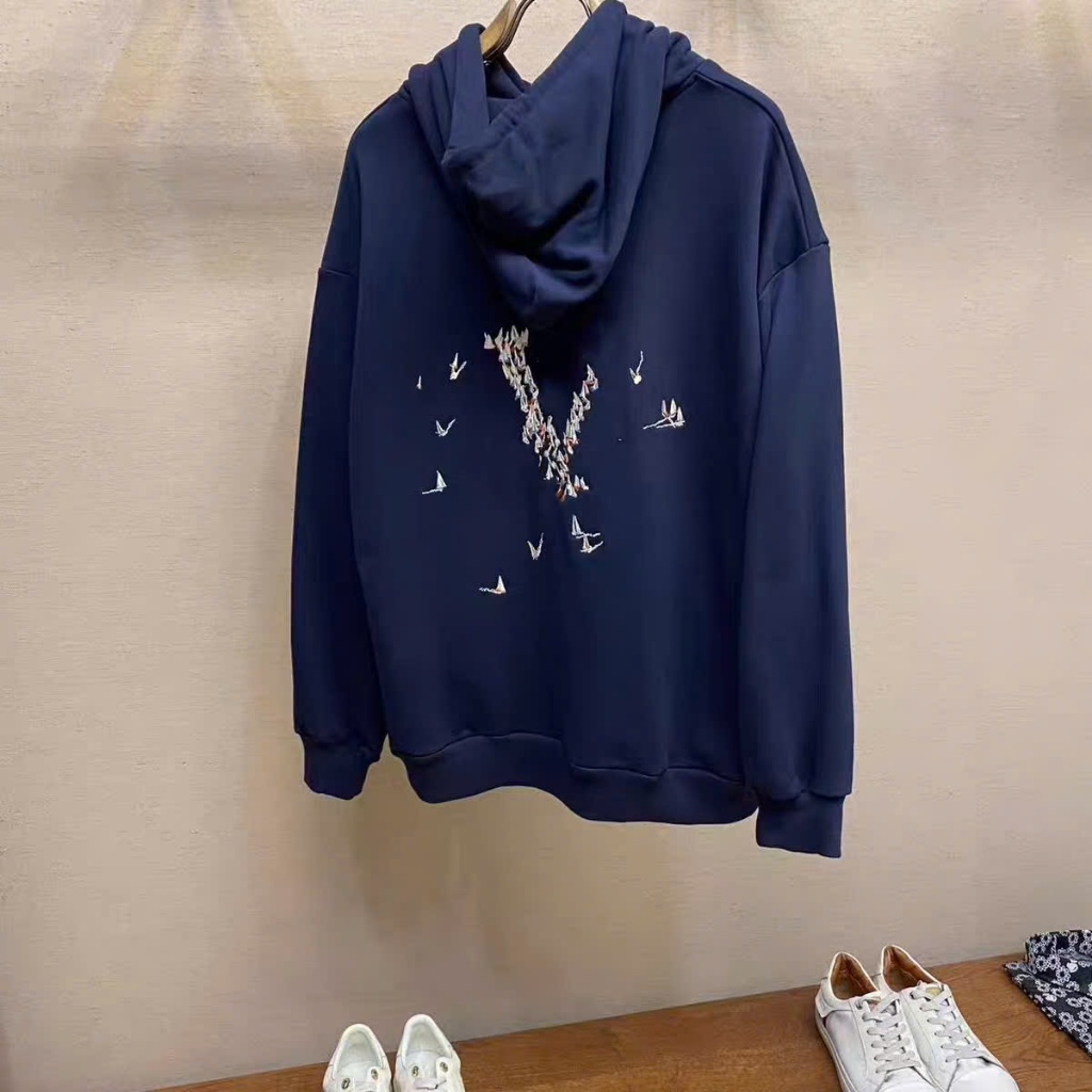 Le Vi Crew Hoodie เสื้อสเวตเตอร์ทรงหลวมหนาสําหรับผู้ชายและผู้หญิง NA999