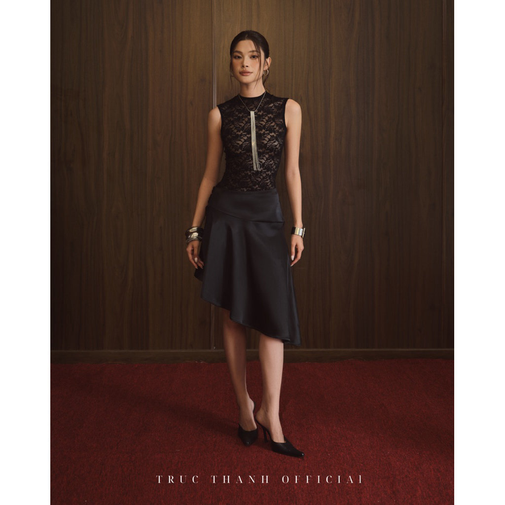 TRUC THANH อย่างเป็นทางการ | Lady set ลูกไม้และกระโปรงผ้าไหม (Lady set)