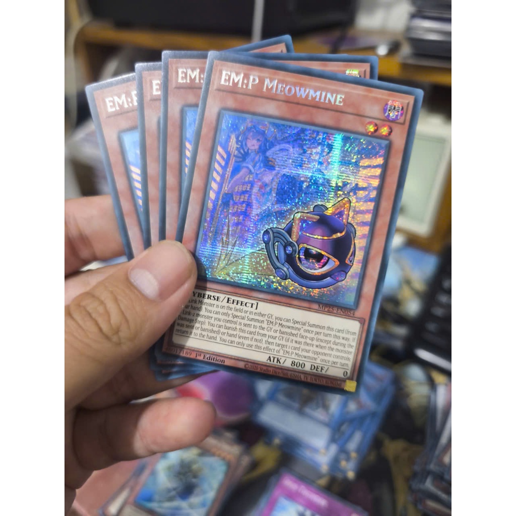 [Yugioh Funny Shop] การ์ด 1 ใบ MP25-EN054 - EM:P Meowmine - Prismatic Secret Rare
