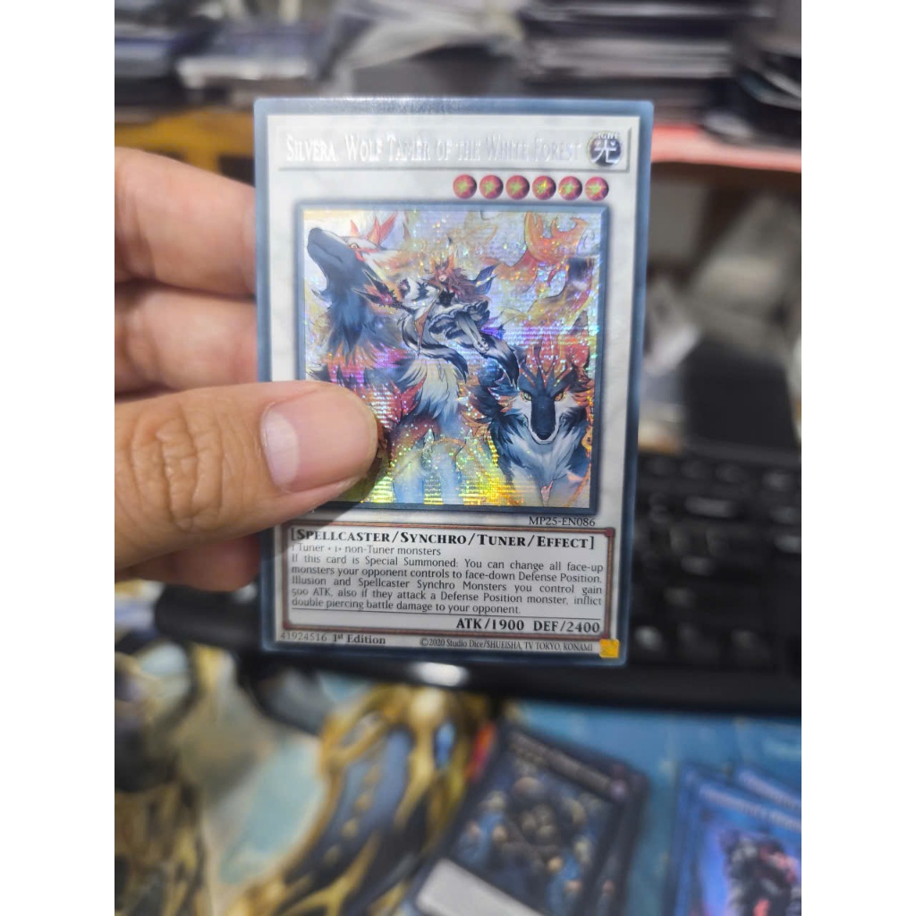 [Yugioh Funny Shop] การ์ด 1 ใบ MP25-EN086 - Silvera, Wolf Tamer of the White Forest - Prismatic Secr