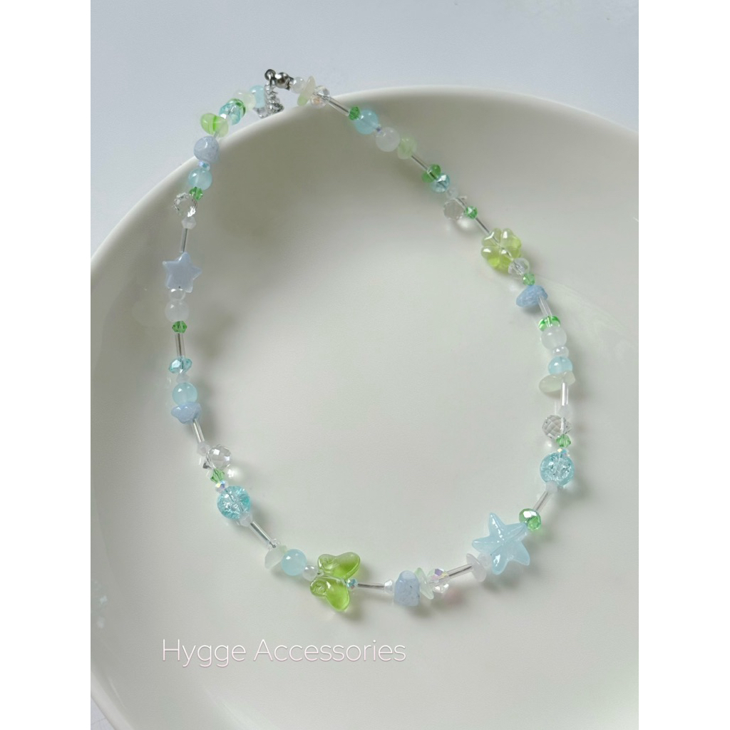 Azure  สร้อยคอสแตนเลส - สร้อยคอลูกปัดแฮนด์เมด - เครื่องประดับอุปกรณ์เสริม - HYGGE•*