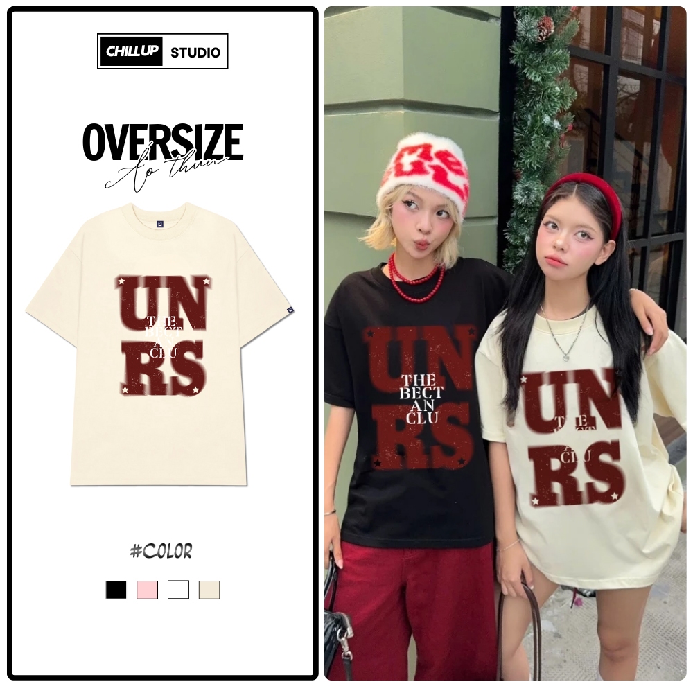UNRS Cool เสื้อยืดหลวม Unisex โดย CHILLUP STUDIO - TC82 Oversize สําหรับผู้ชายและผู้หญิง