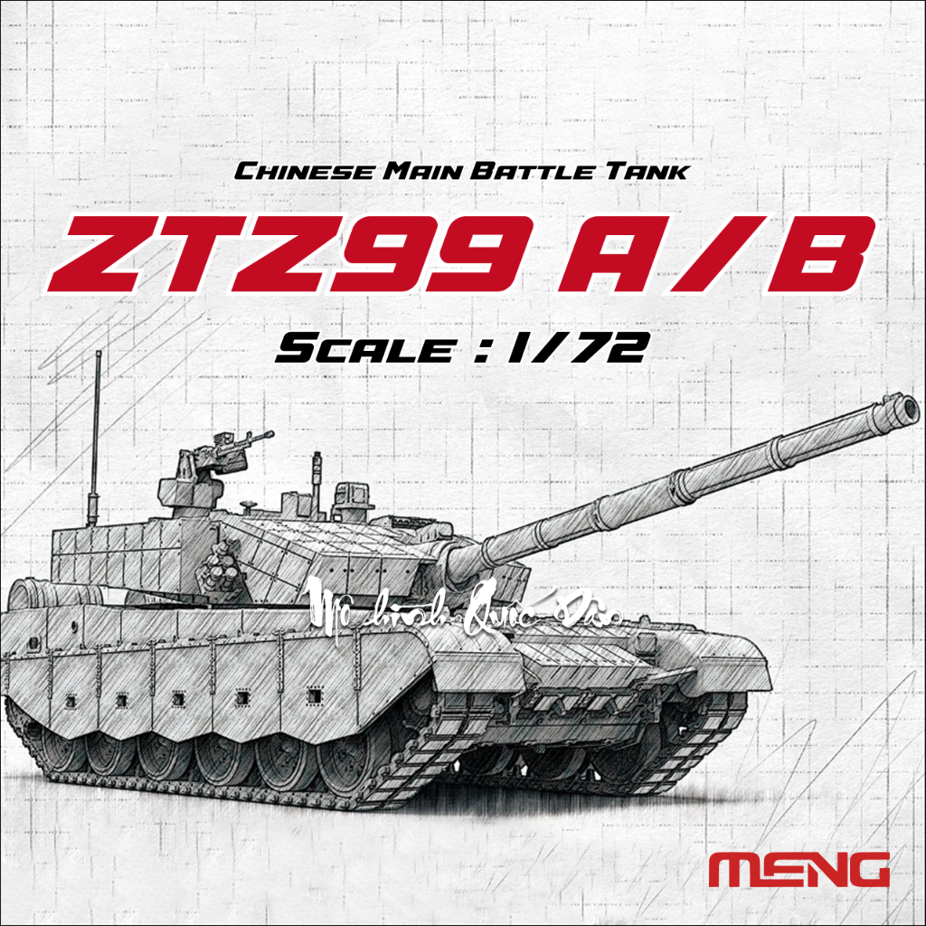 โมเดลทหาร | ชุดโมเดลรถถังหลัก ZTZ-99 A/B จีน | อัตราส่วน: 1/72 | เมนก |