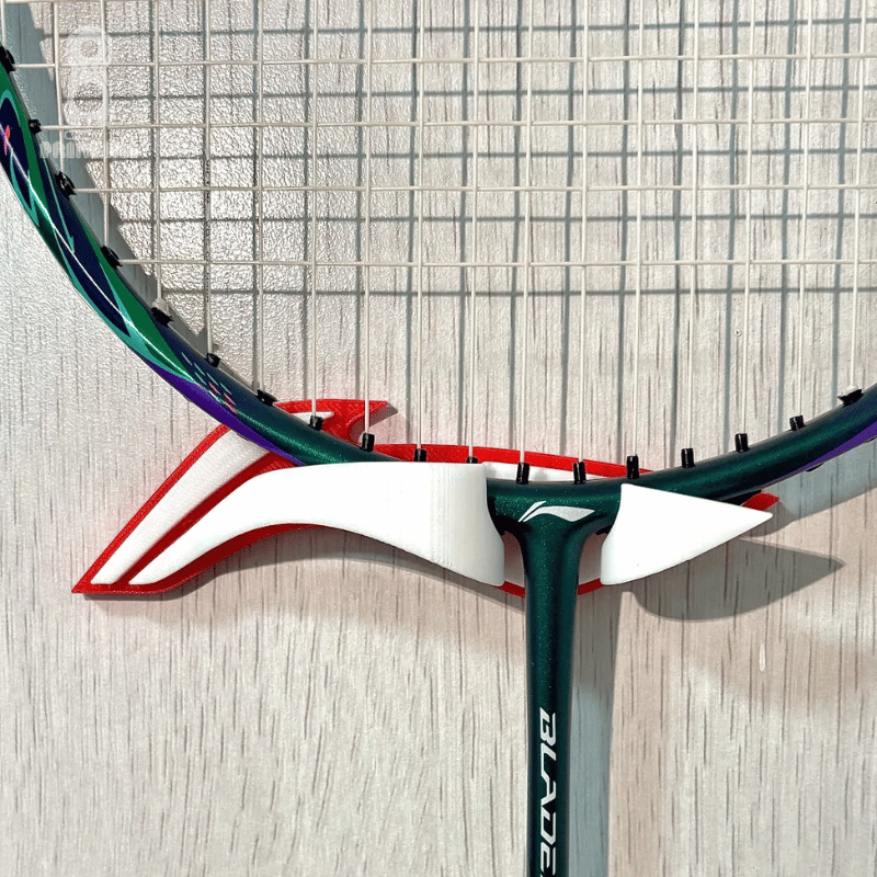 ชั้นวางไม้แบดมินตันติดผนังโลโก้ Li-ning - รวมกาวสองหน้า 3M