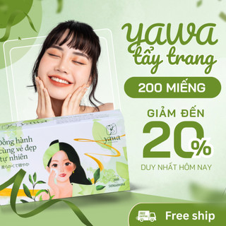 Com 3 Bông Tẩy Trang Yawa 200 Miếng Bông Tự Nhiên Cao Cấp, Tự Nhiên