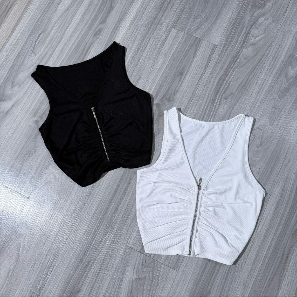 วัง zip-up tube top - with bra - หวัง zip-up หินสวย
