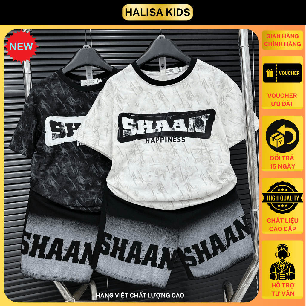 SHEIN HALISA KIDS ชุดเสื้อผ้าเด็กผู้ชายผ้าฝ้ายสุดเท่ 17-60กก. [KB06]