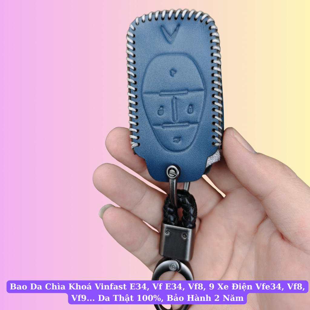 Vinfast E34, VF E34, VF8, 9 เคสกุญแจรถไฟฟ้า VFE34, VF8, VF9... หนังแท้ 100% 2 ปี
