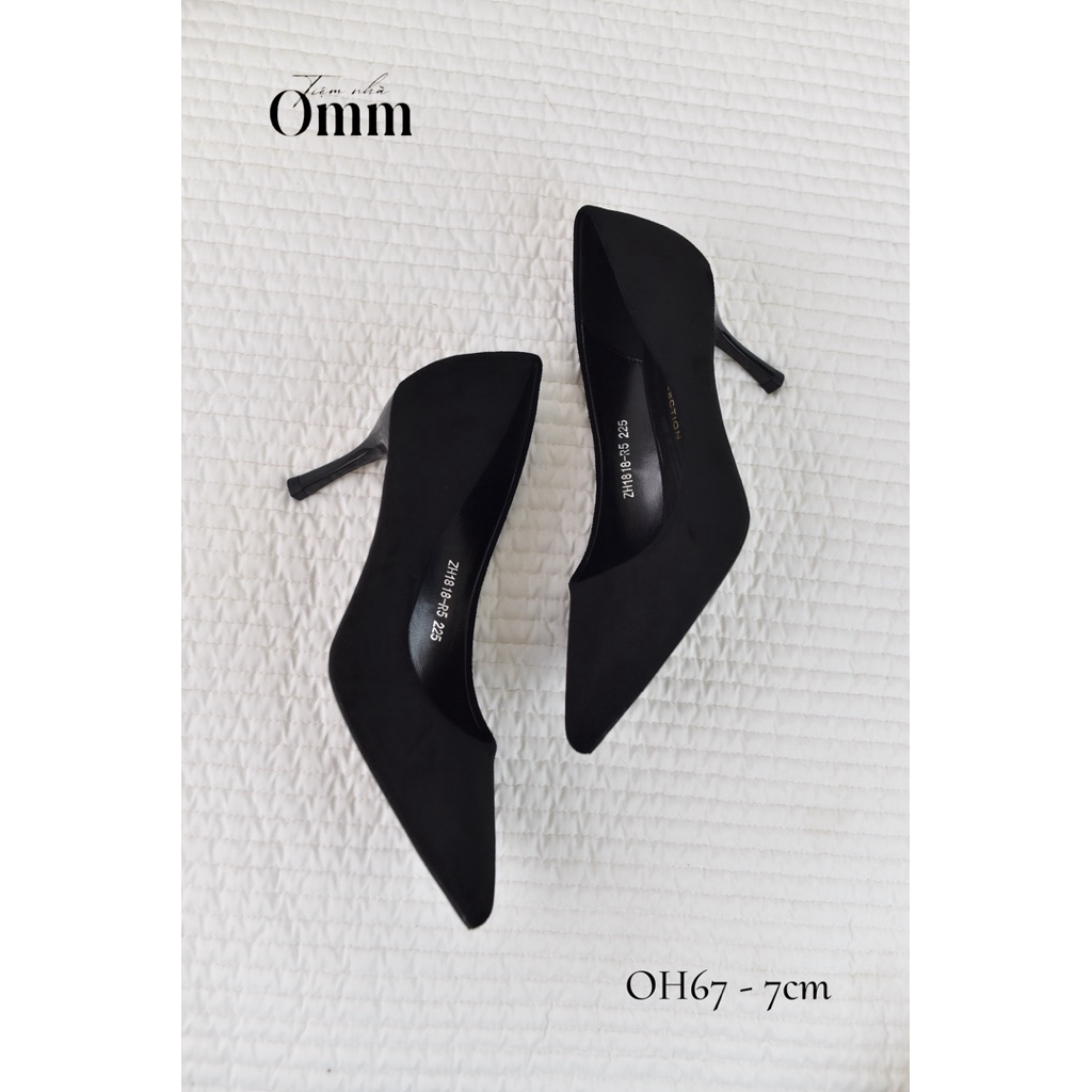 Omm - OH67 Row Suede รองเท้าส้นสูงความสูงต่างๆ 3 ซม. 5 ซม. 6 ซม. 7 ซม. 8 ซม.