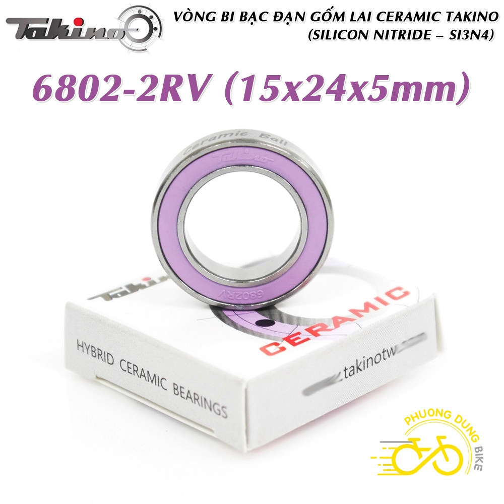 CERAMIC TAKINO (ไต้หวัน) 6802-2RV-N4 แบริ่งเซรามิกไฮบริดสําหรับจักรยาน