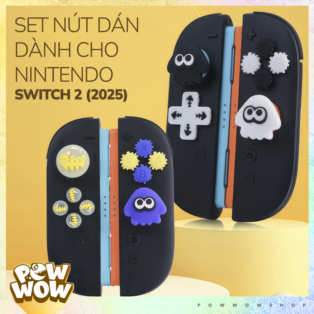 SWITCH2 ชุดสติกเกอร์ & Analog Silica Gel สําหรับ Joycon Nintendo Switch 2 Splatoon เกมรูปแบบรูปแบบรู