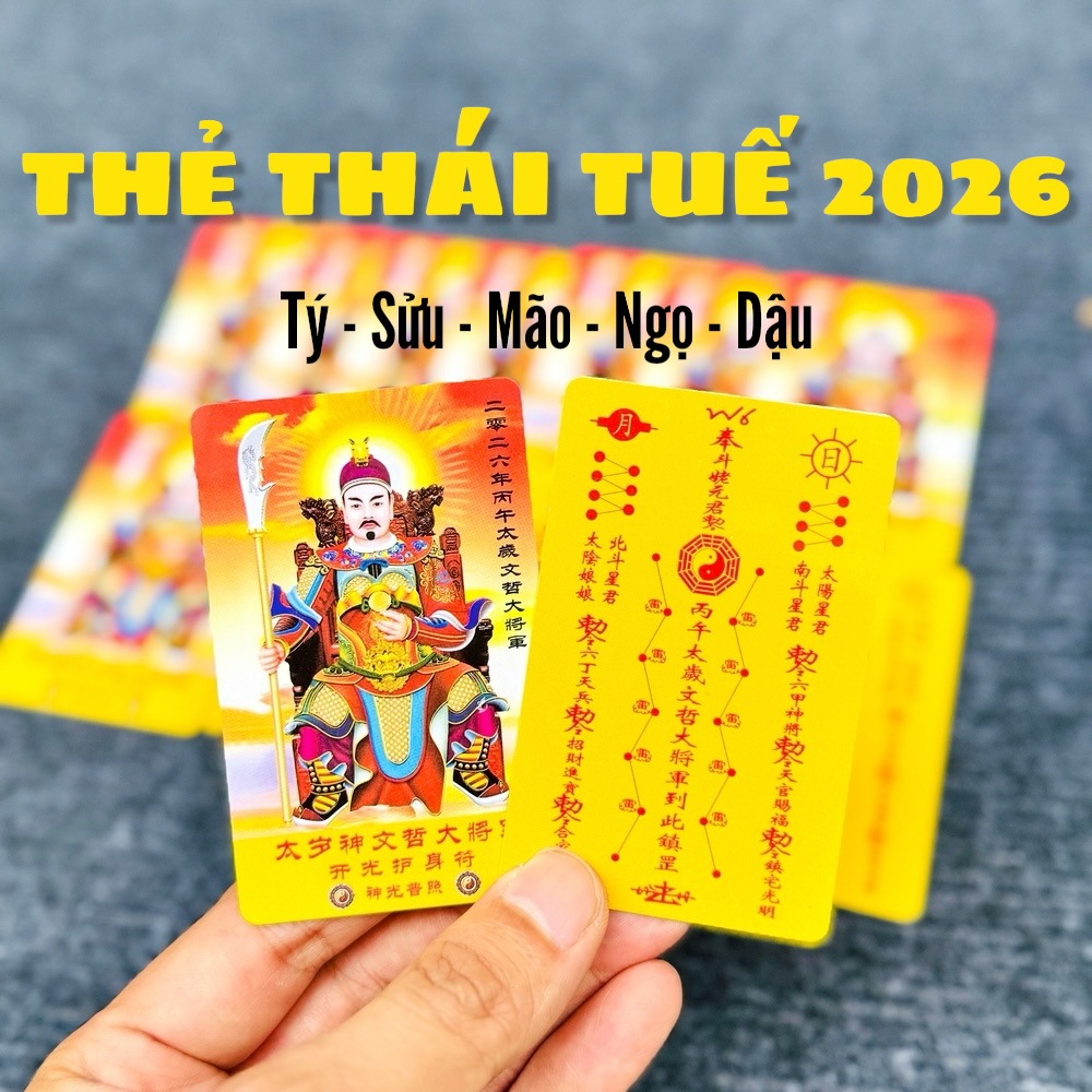 [การ์ดพลาสติกสีทอง] THAI TUE KIM BAI 2026 สําหรับอายุ - OX - HABIT - NGO - DAN, Tet 2026