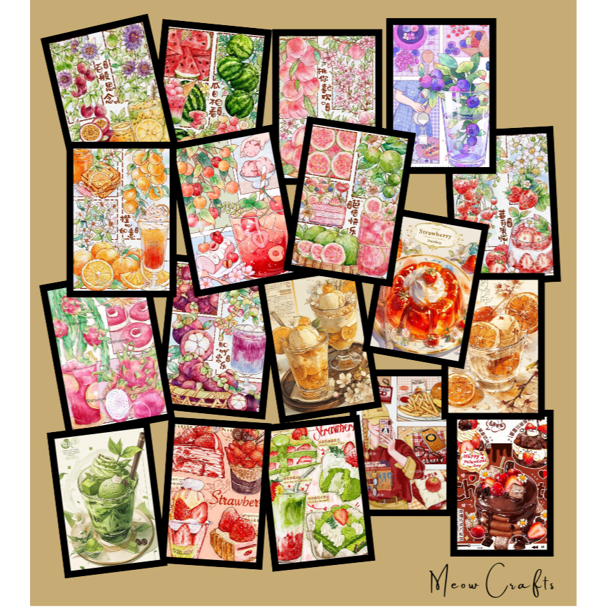 ชุดสติ๊กเกอร์ปิดผนึกแพ็คเกจน่ารัก 50-100c สติ๊กเกอร์ Cake n Juice
