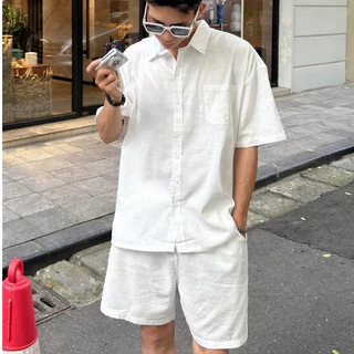 Halley Shirt Mens Clothing Set Summer Beach 2026 Made of High Quality Linen with Cool Form J45