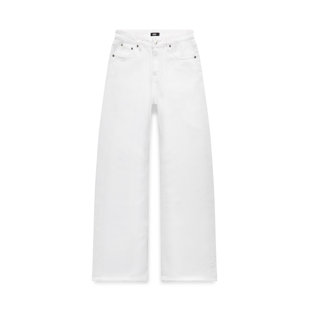(AMRISH ของแท้) Straight Denim Baggy Jeans - Off White