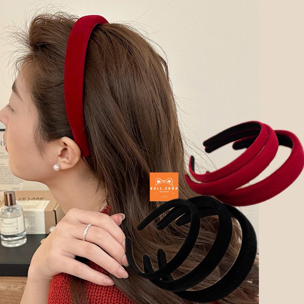 CX57 กิ๊บติดผมกํามะหยี่สีแดงสําหรับคริสต์มาส กิ๊บโฟม BULL.SHOP