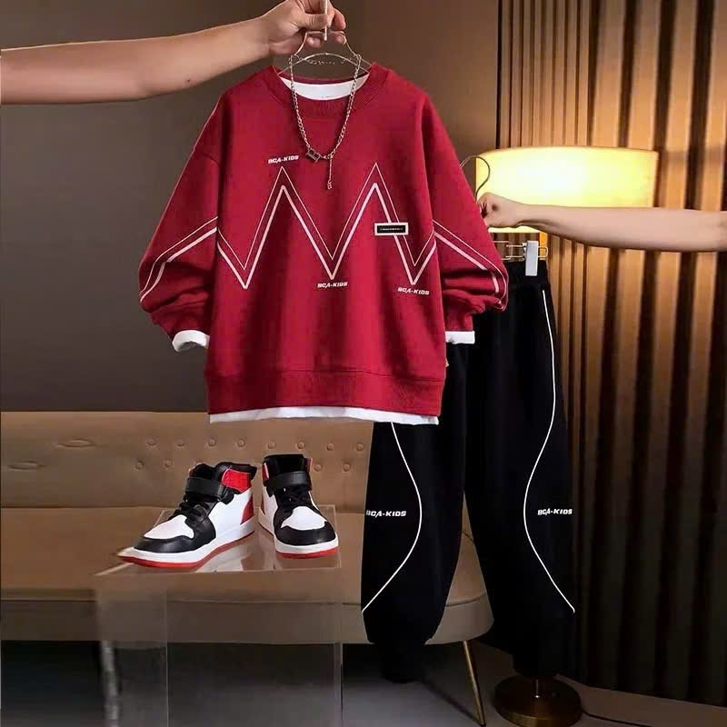 เสื้อผ้าเด็กผู้ชายฤดูใบไม้ร่วง-ฤดูหนาว set1 4-45kg รุ่น KICS. ผ้าสักหลาดหนังปลา อุ่นยืด สินค้าสุดฮอต NEW VE D31