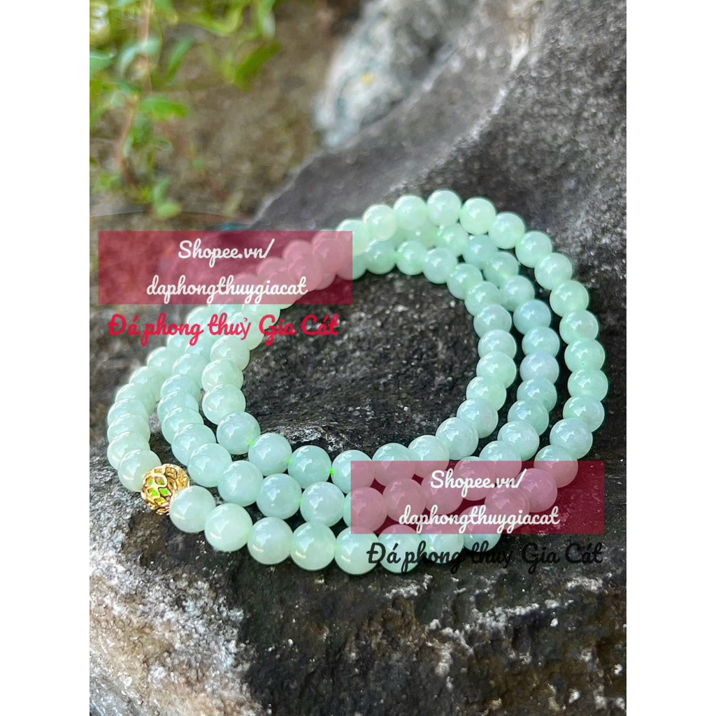 สร้อยคอหินอ่อน Jadite 7A น้ําสีเขียวใส ขนาด 6 มม. สินค้าตรวจสอบด้วย Svip