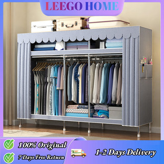 Leego Tủ Quần Áo 20MM Không Gỉ 205CMx170CMx45CM Kích Thước Lớn Dễ Lắp Đặt Chống Ẩm Bụi Vải Canvas & Thép 500kg Tải Trọng