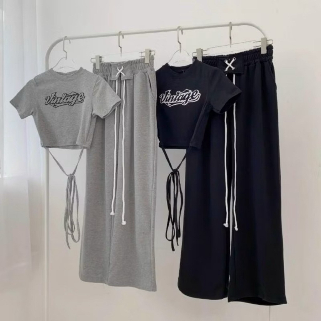 SUPER BEAUTIFUL FASHIONABLE LETTERS PRINTED CROPTOP เสื้อยืด TAVIN8