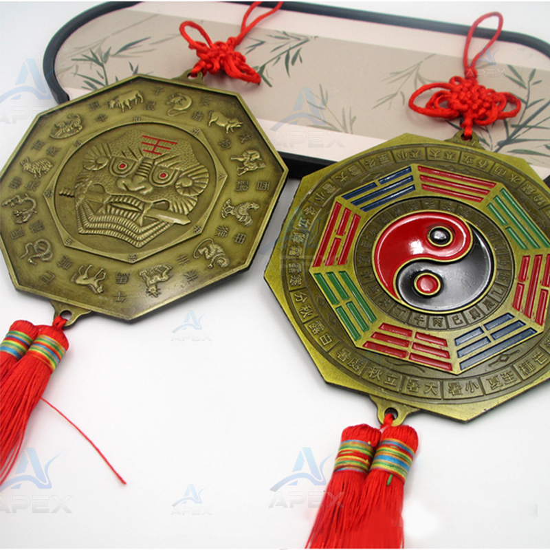 Feng Shui Mirror Bagua Tiger - 5 ซม./10 ซม./13 ซม./14.5 ซม. Hoa Sat Tran Ta - กระจกแปด Trigrams Tige