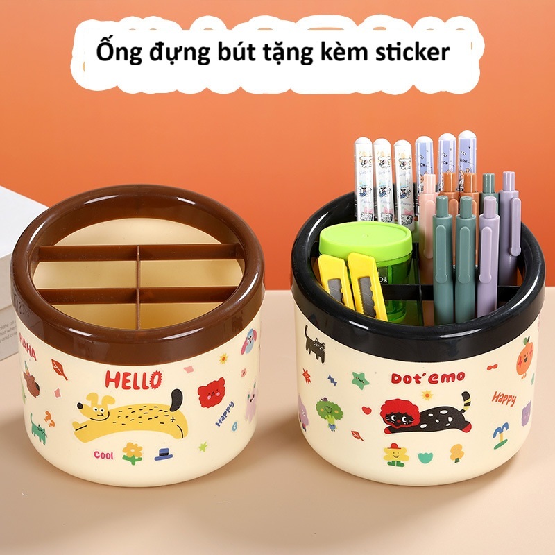 หลอดปากกา กล่องใส่ปากกา ที่ใส่แปรงแต่งหน้าพลาสติกแข็งแรงพร้อมสติ๊กเกอร์ BAG U OBDO18