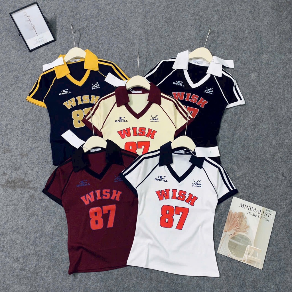 เสื้อยืดโปโลเสื้อโปโลเด็กพิมพ์ลาย WISH 87 วัสดุ QC ดูดซึมยืด 4 ทิศทาง - Du Tu Le Shop