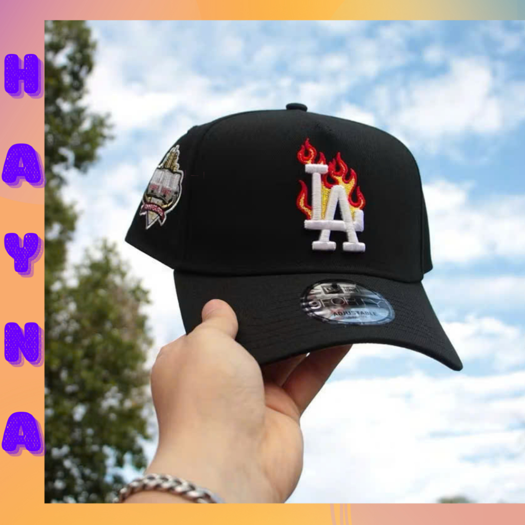 หมวกปักโลโก้ La fire สําหรับผู้ชายและผู้หญิง สไตล์เกาหลี M222.9