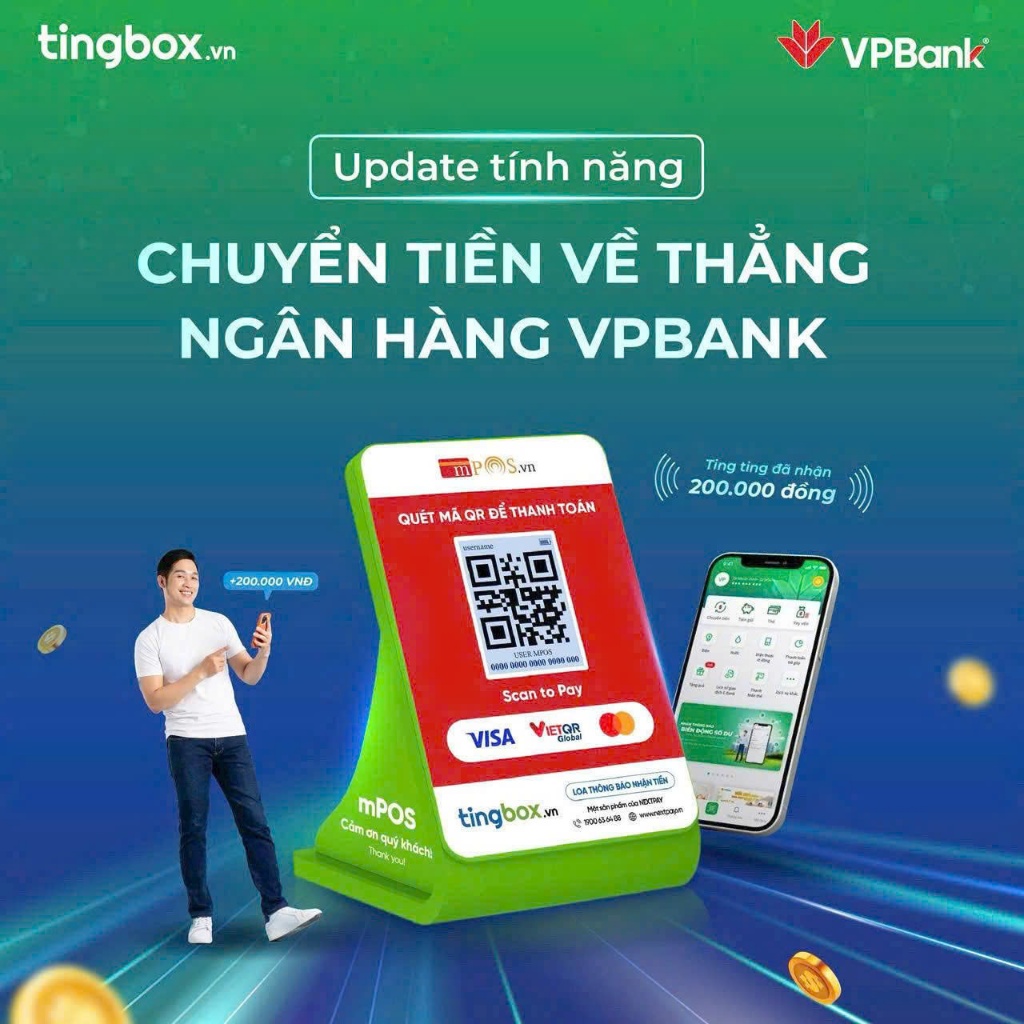 TINGBOX x VPB | VPB ลําโพงการแจ้งเตือนธนาคาร | VPB-VPBANK Direct Return [จัดส่งด่วน]