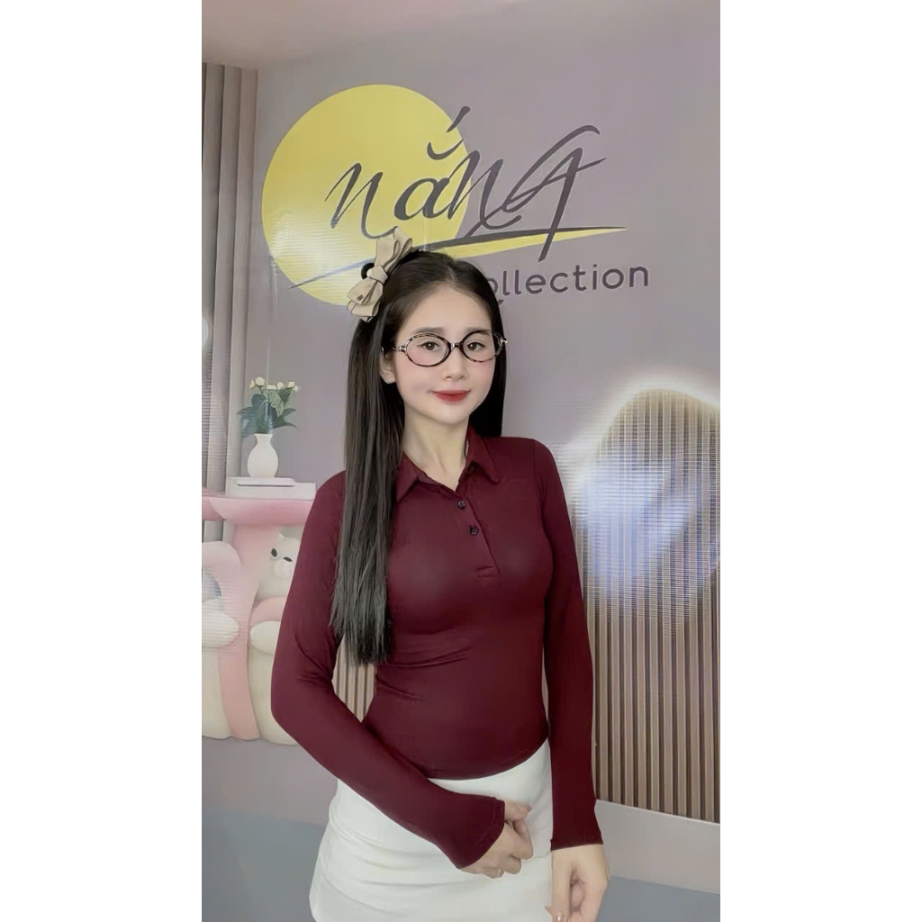 DARLEE CO D3 เสื้อยืดโปโลเข้ารูปผู้หญิง - เสื้อเชิ้ตแขนยาวคอปก